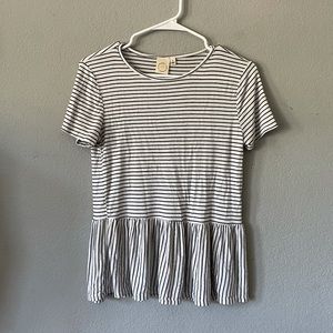 - Striped Peplum Blouse